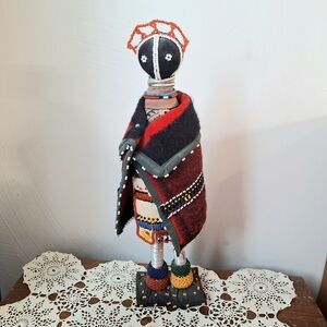 Vintage Handmade Ndebele Ceremonial Doll From South Africa